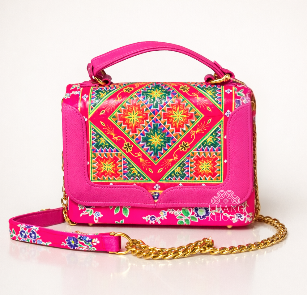 Handmade Paj Ntaub Top Handle Satchel Purse