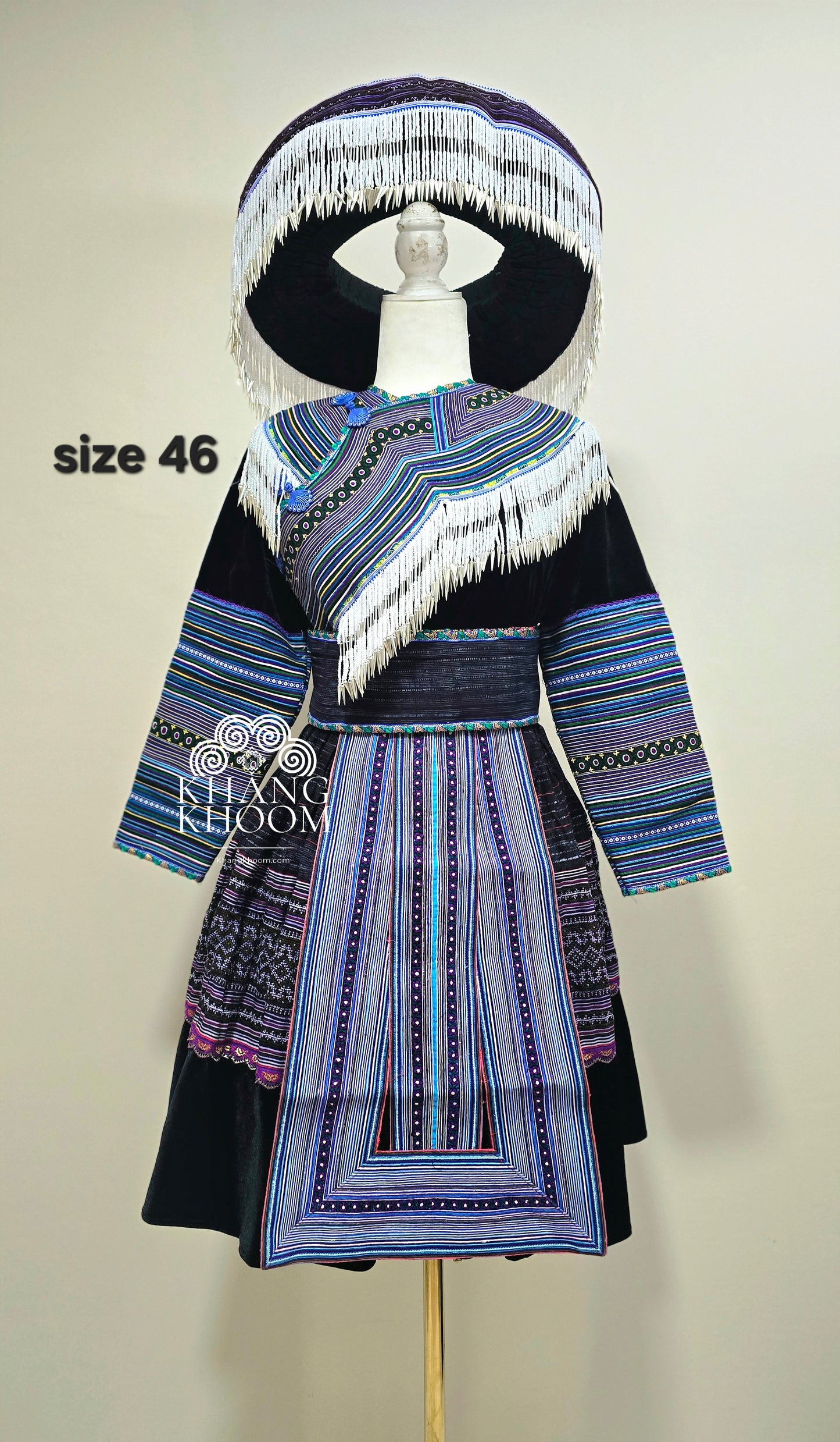 Hmong Vietnamese Blue Clothing Set 46