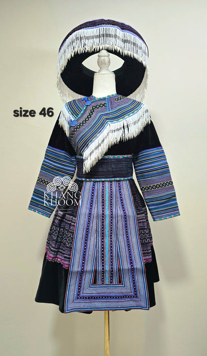 Hmong Vietnamese Blue Clothing Set 46