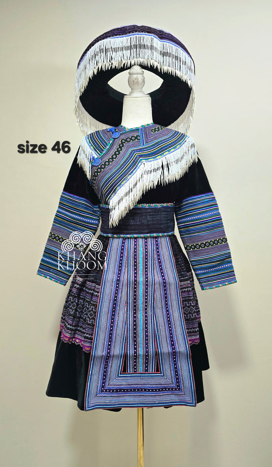 Hmong Vietnamese Blue Clothing Set 46