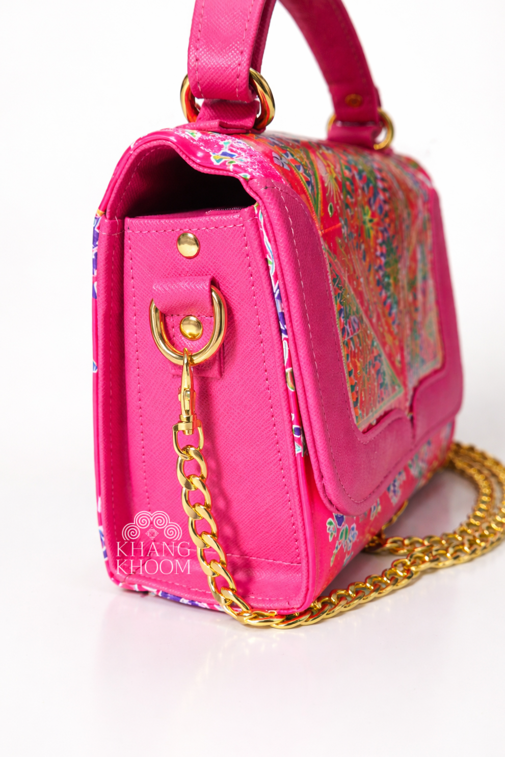 Handmade Paj Ntaub Top Handle Satchel Purse