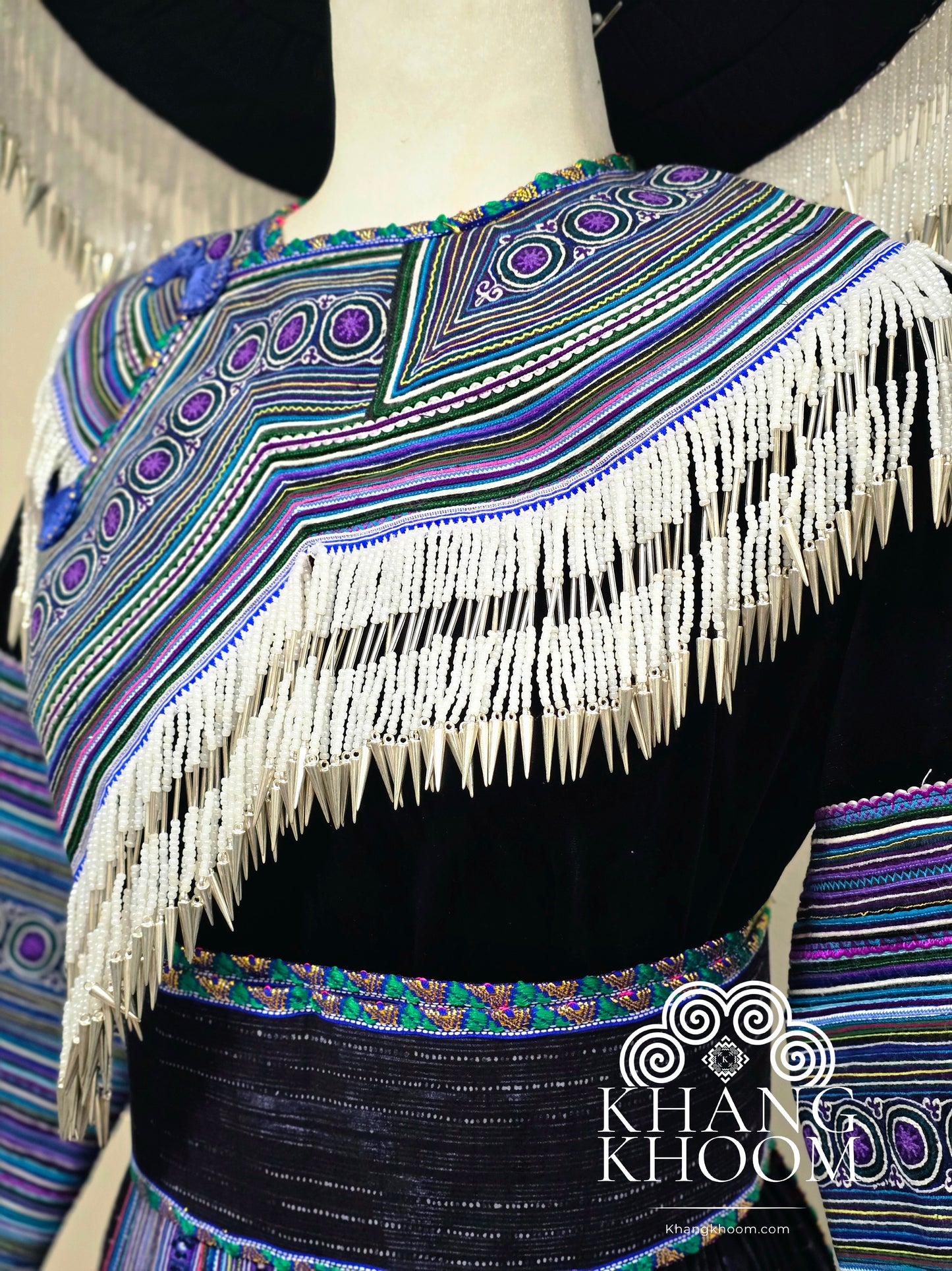 Hmong Vietnamese Blue Clothing Set 42
