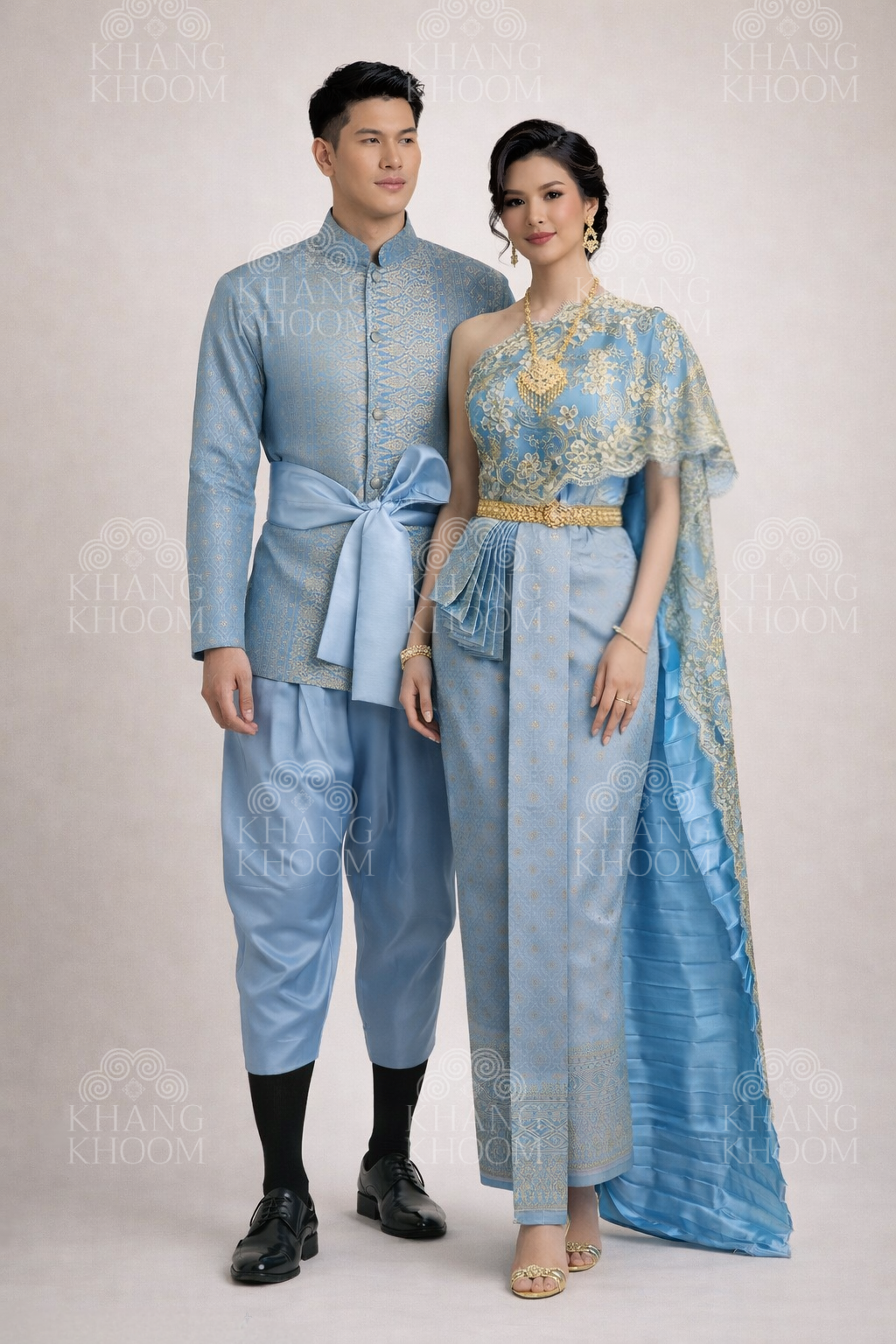 Light Blue Men Thai Set