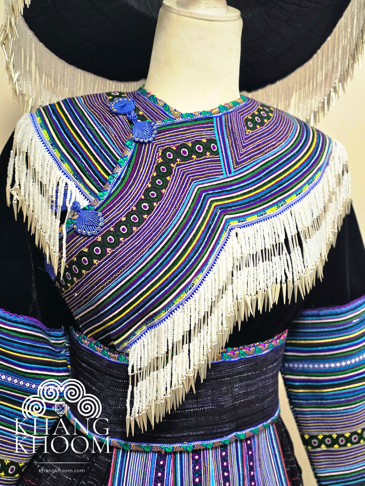 Hmong Vietnamese Blue Clothing Set 46