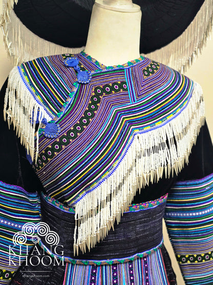 Hmong Vietnamese Blue Clothing Set 46