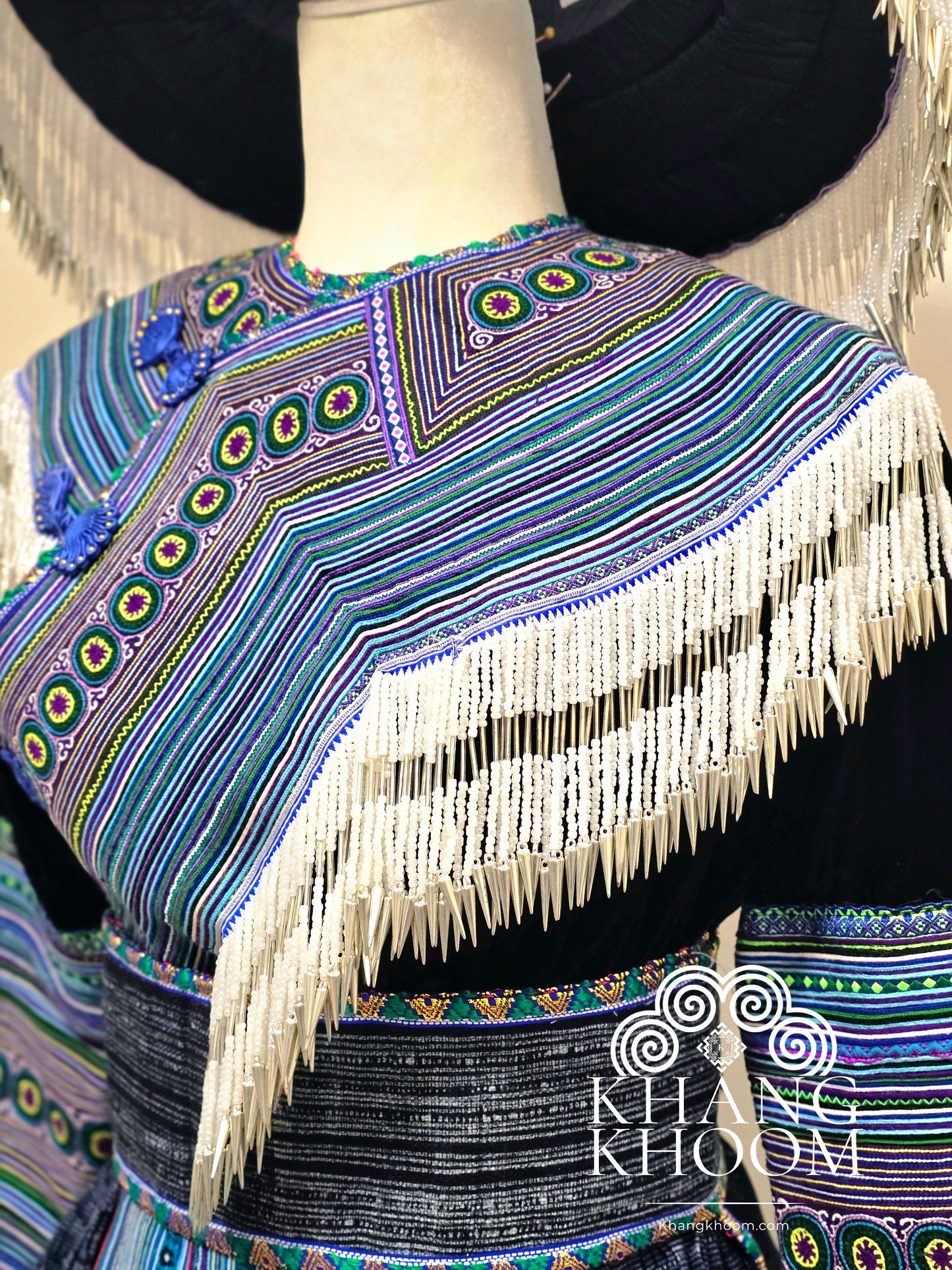 Hmong Vietnamese Blue Clothing Set 44