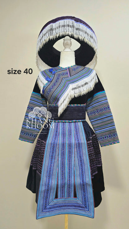 Hmong Vietnamese Blue Clothing Set 40