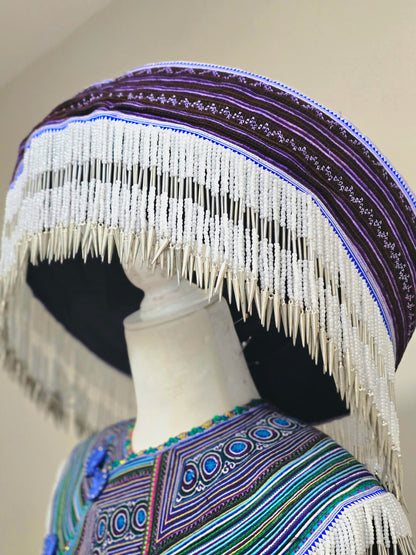 Hmong Vietnamese Blue Clothing Set 38