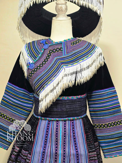 Hmong Vietnamese Blue Clothing Set 46