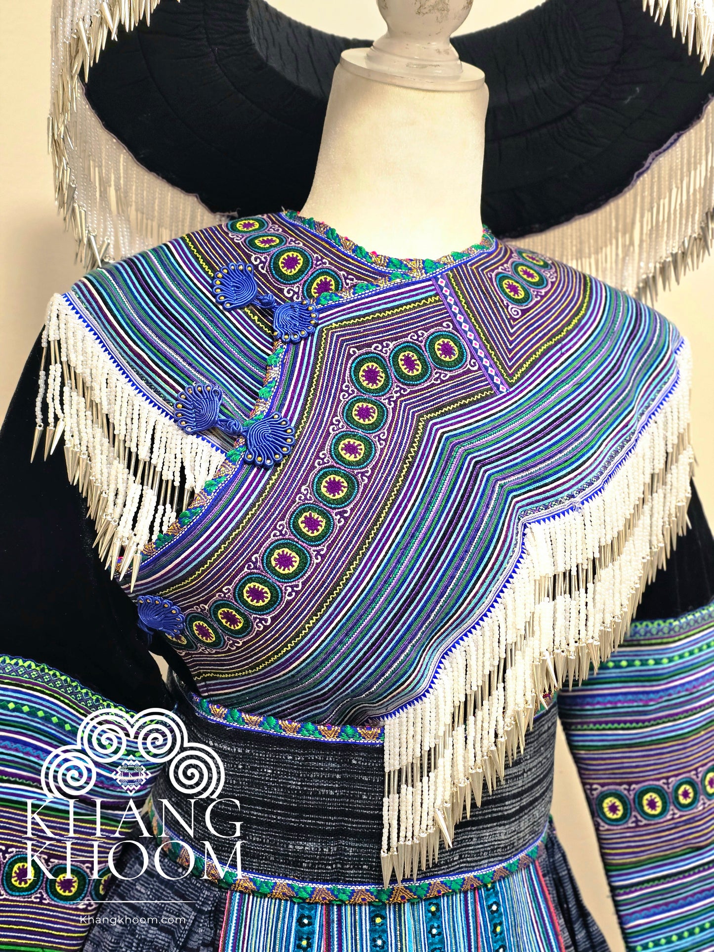 Hmong Vietnamese Blue Clothing Set 44