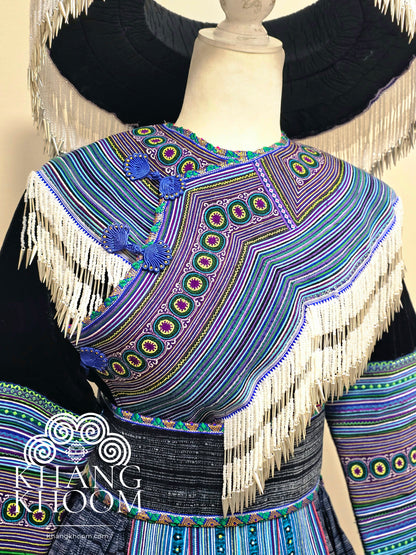 Hmong Vietnamese Blue Clothing Set 44