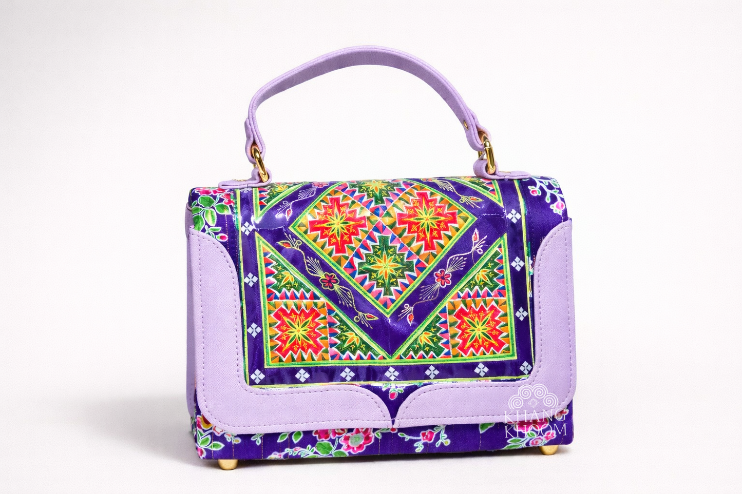 Handmade Paj Ntaub Top Handle Satchel Purse