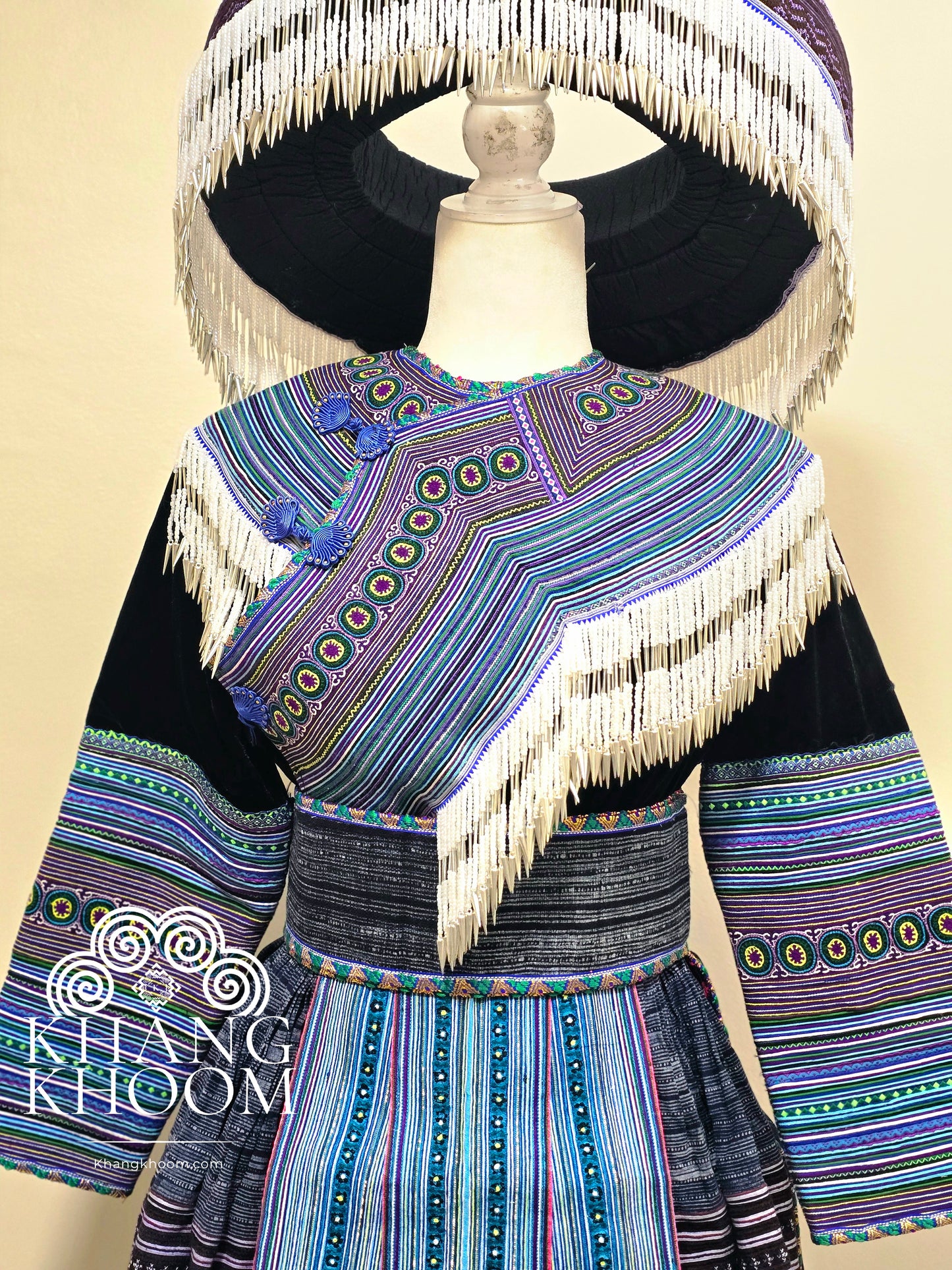 Hmong Vietnamese Blue Clothing Set 44