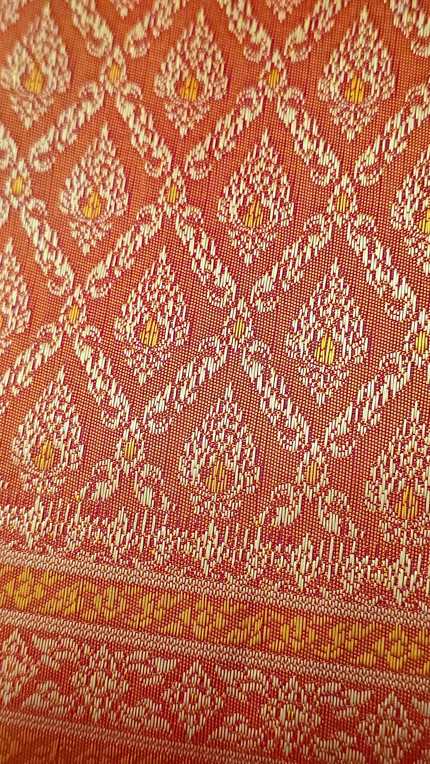 Orange and Gold Thai Women Skirt Set