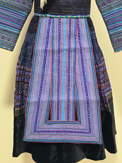 Hmong Vietnamese Blue Clothing Set 42
