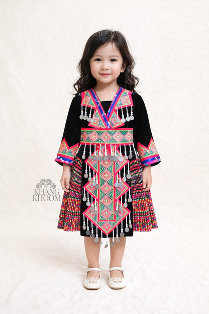 Girls One-Piece Hmong Clothes Set