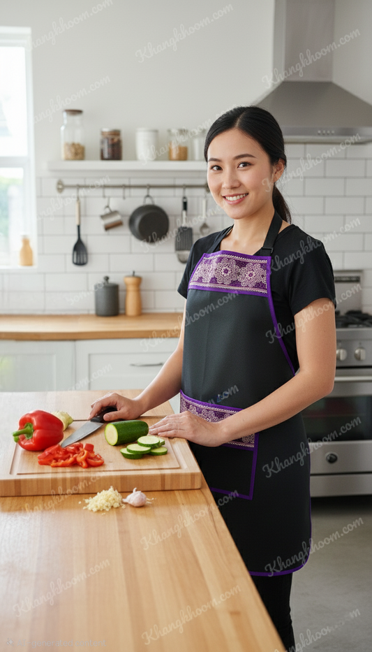 Hmong Apron- Purple Qwj