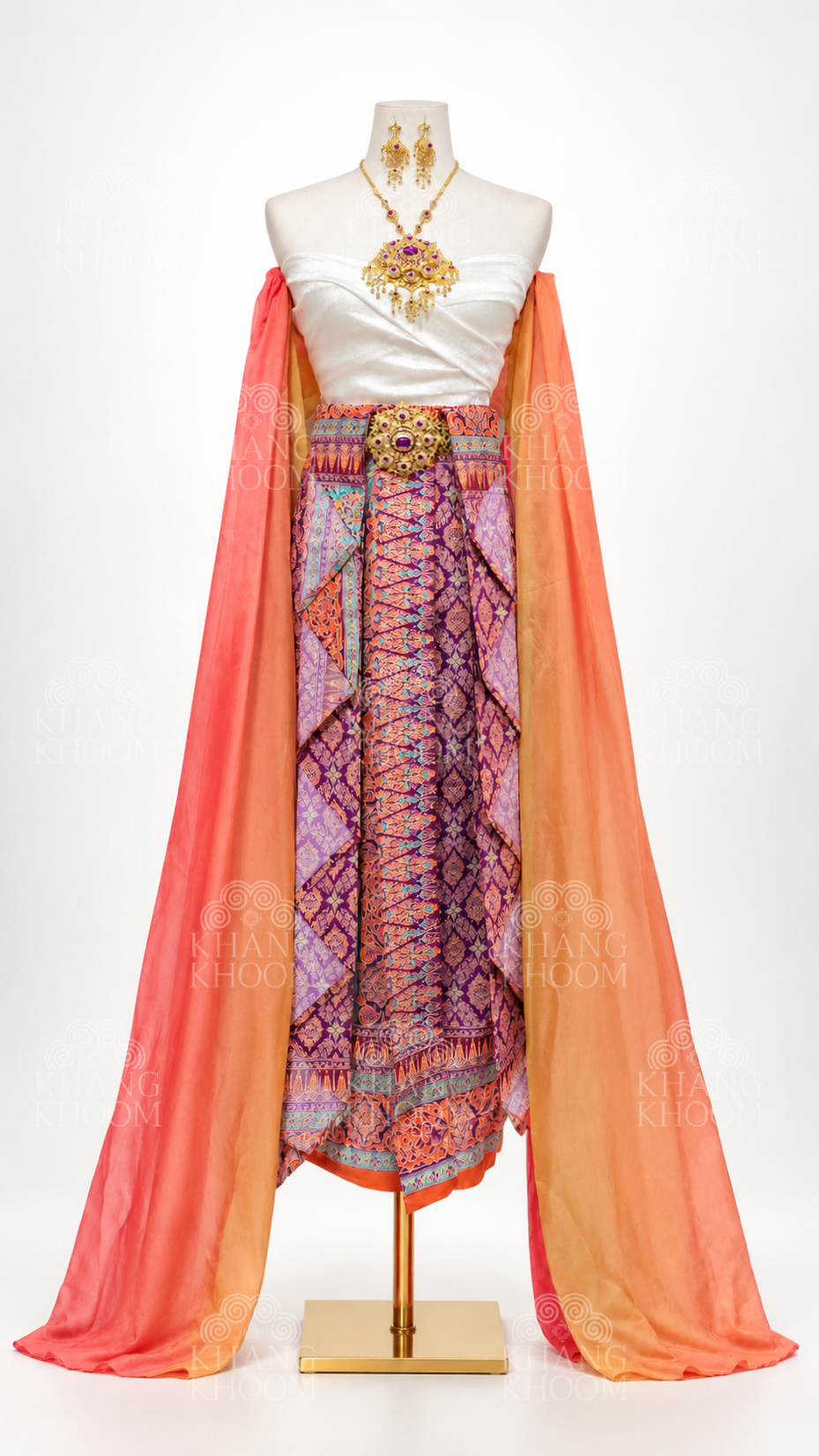 Sunset Nakee Thai Set with Necklace and Belt Set