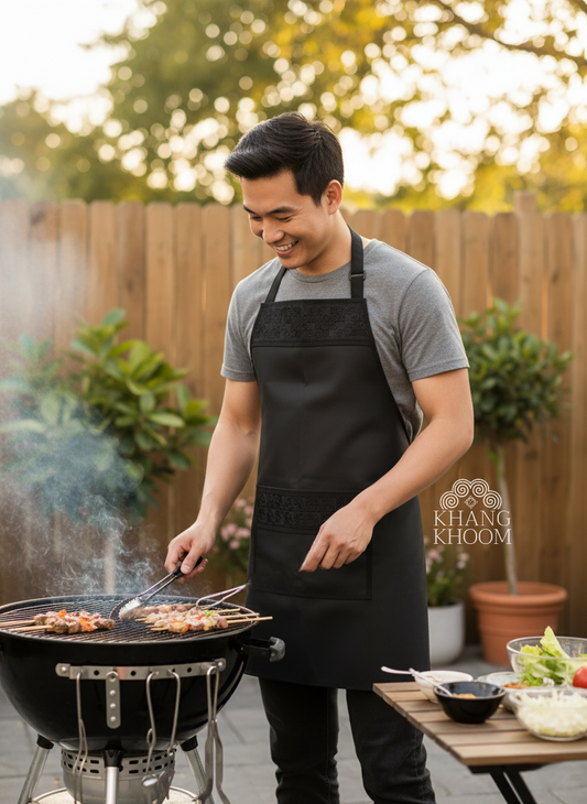 Hmong Apron- All Black Qwj
