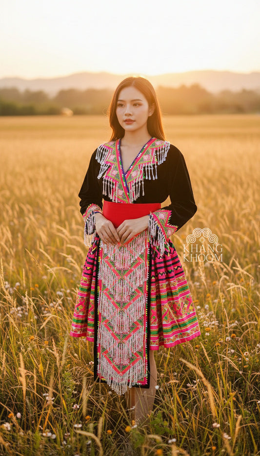 Beaded Hmong Women Outfit