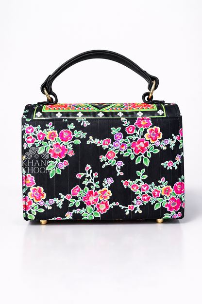 Handmade Paj Ntaub Top Handle Satchel Purse