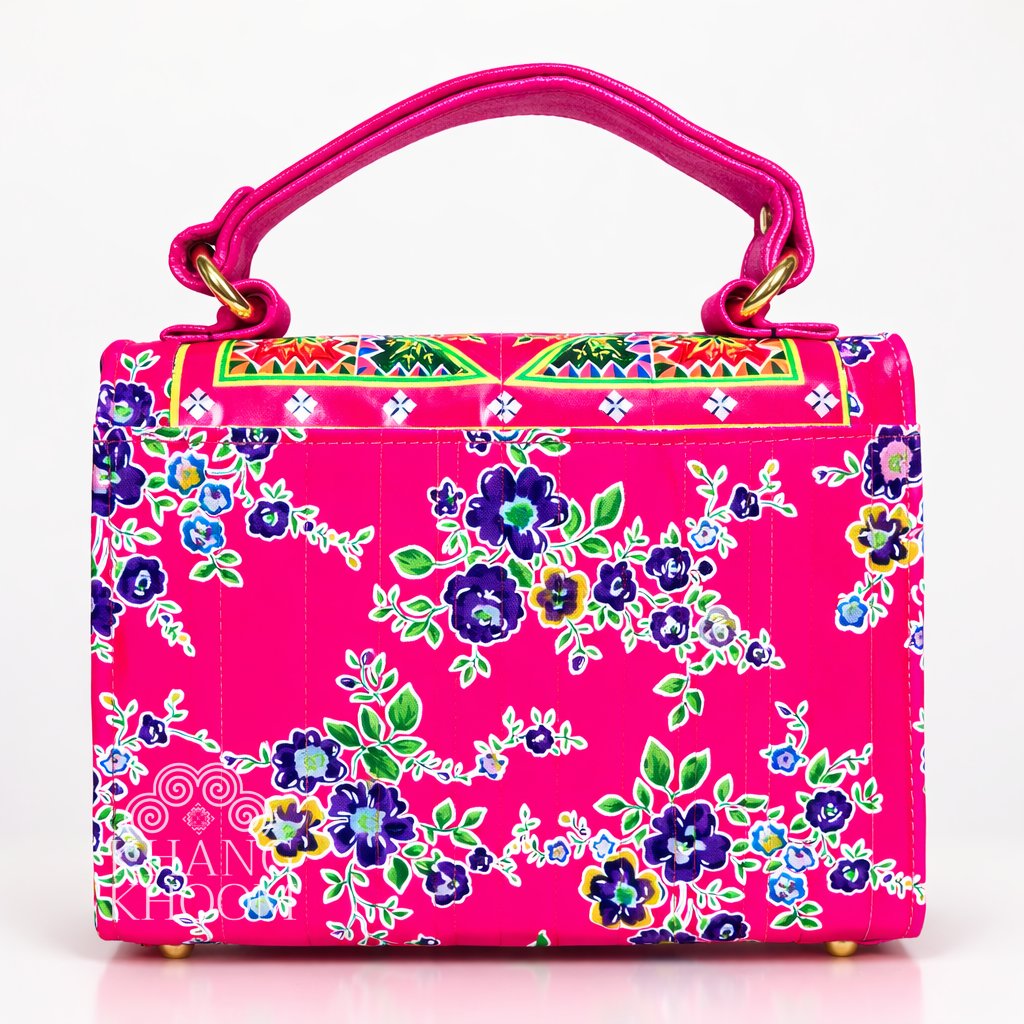 Handmade Paj Ntaub Top Handle Satchel Purse