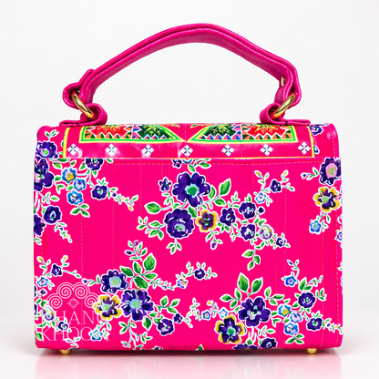 Handmade Paj Ntaub Top Handle Satchel Purse