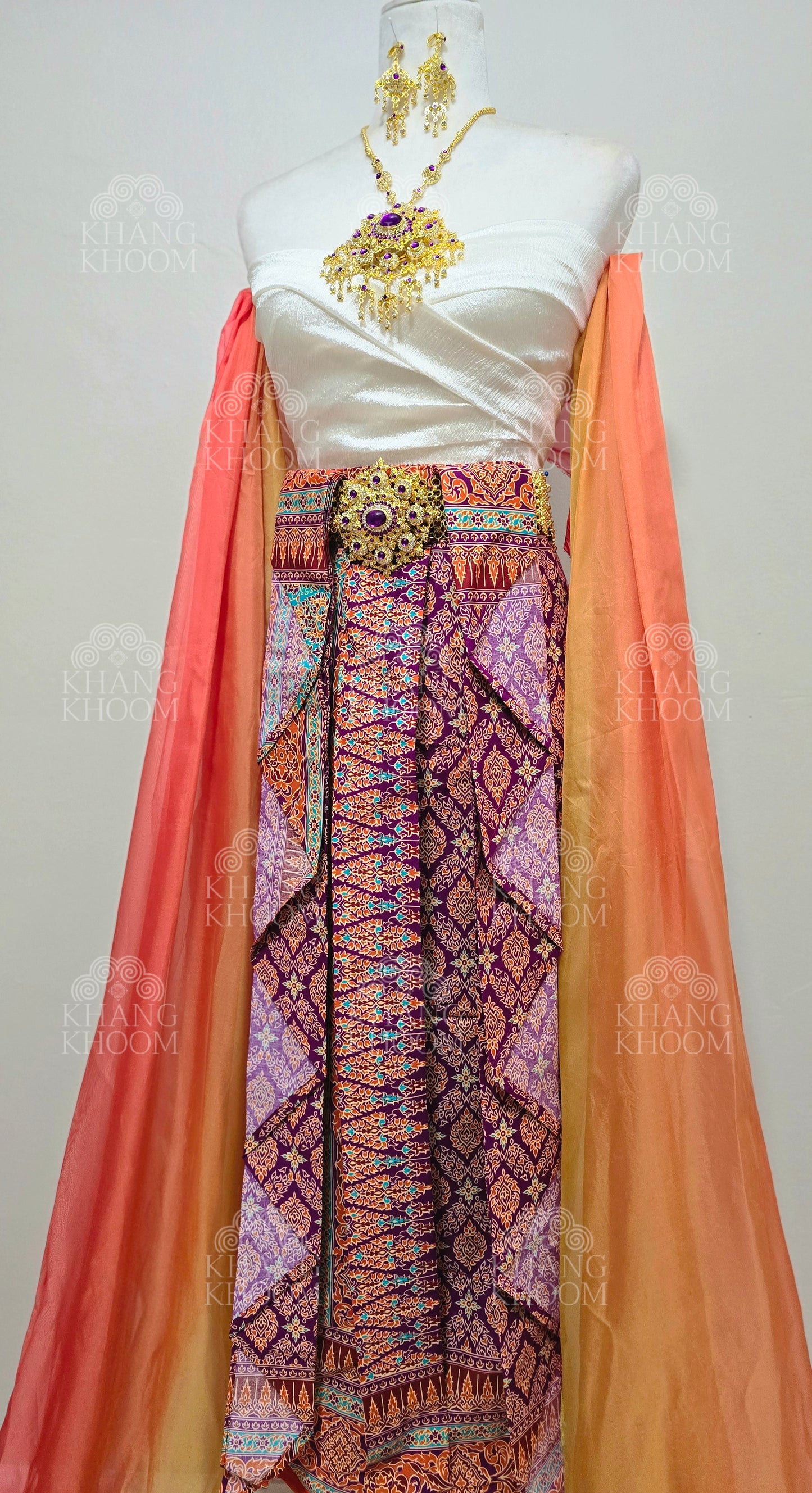 Sunset Nakee Thai Set with Necklace and Belt Set