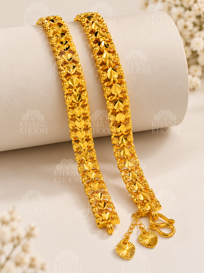 Gold-Tone Heart Link Bracelet